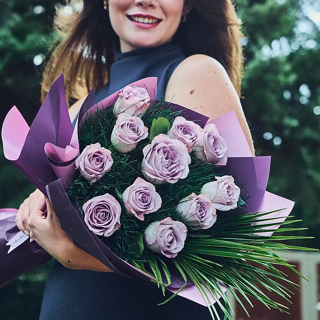 Lux Lila Gül Buketi