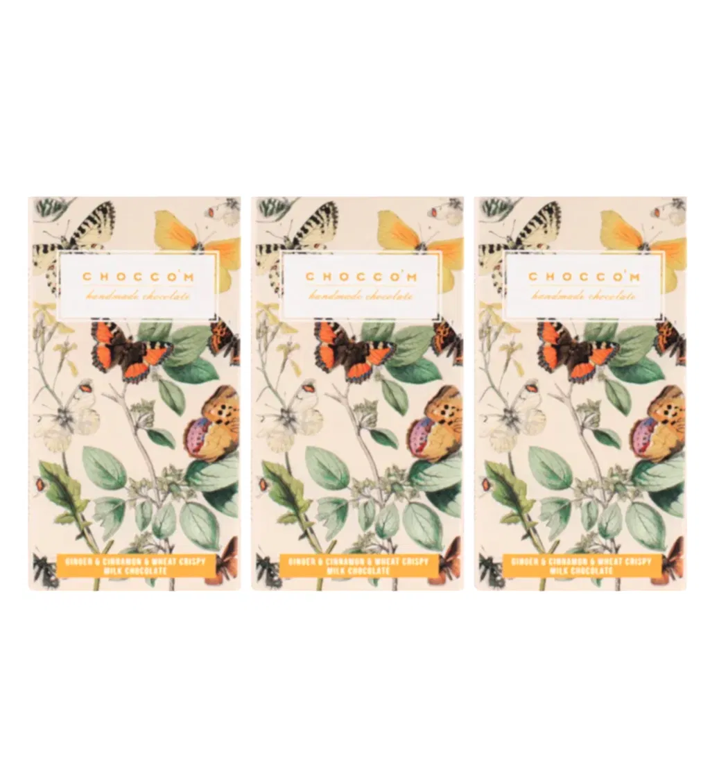 Choccom Zencefil & Tarçın Sütlü Çikolata 3'lü Set