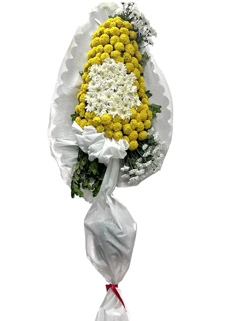 Cinya ve Gerbera Tek Katlı Çelenk