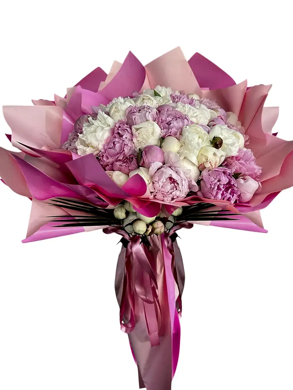 51'li Pembe Beyaz Şakayık Buketi