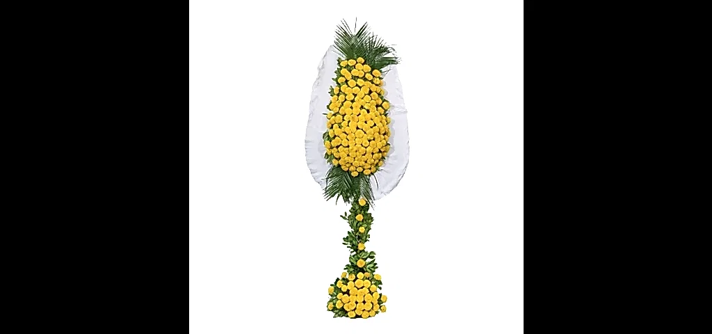 Sarı Cinyalar Çift Kat Çelenk