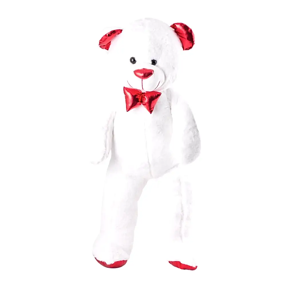 Beyaz Papyonlu Peluş Ayıcık (100 cm)