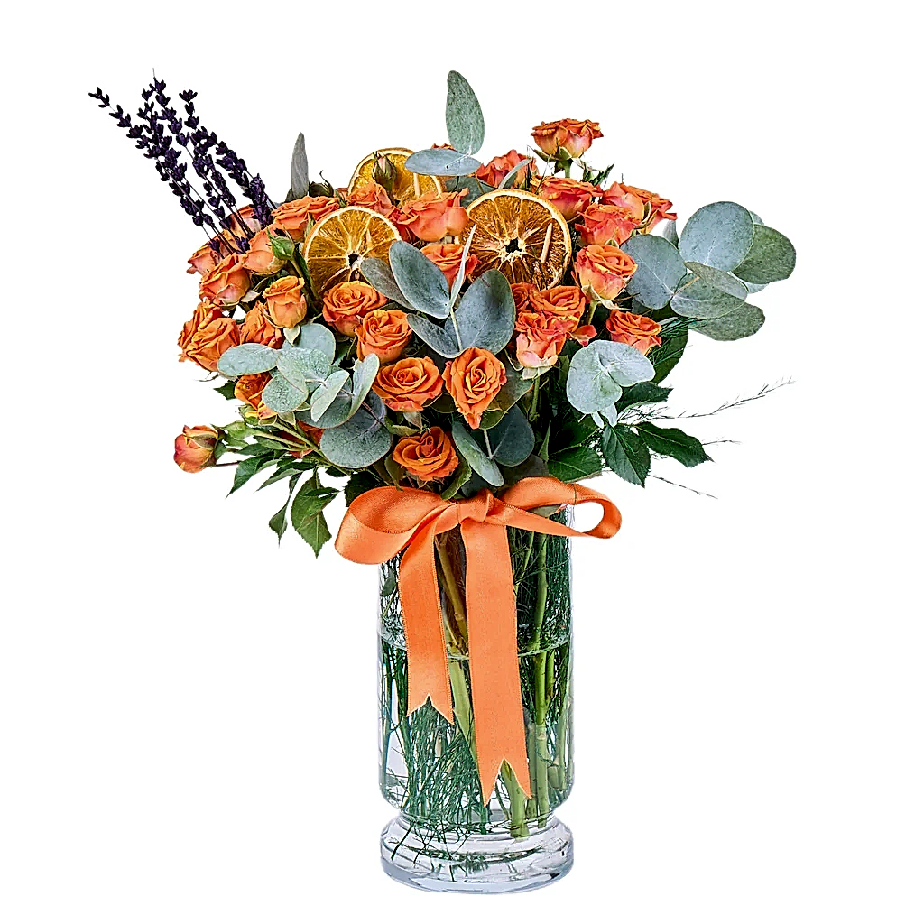 Vazoda Turuncu Çardak Güller