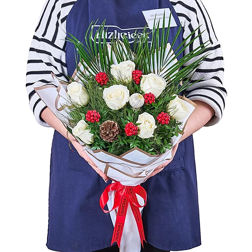 Beyaz Gül ve Kokina Buketi