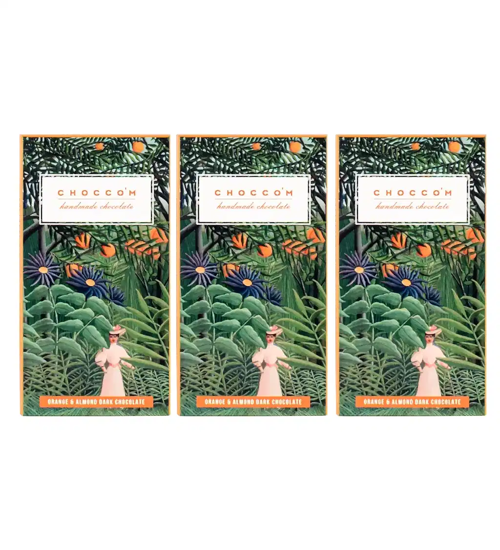 Choccom Portakal & Badem Bitter Çikolata 3'lü Set