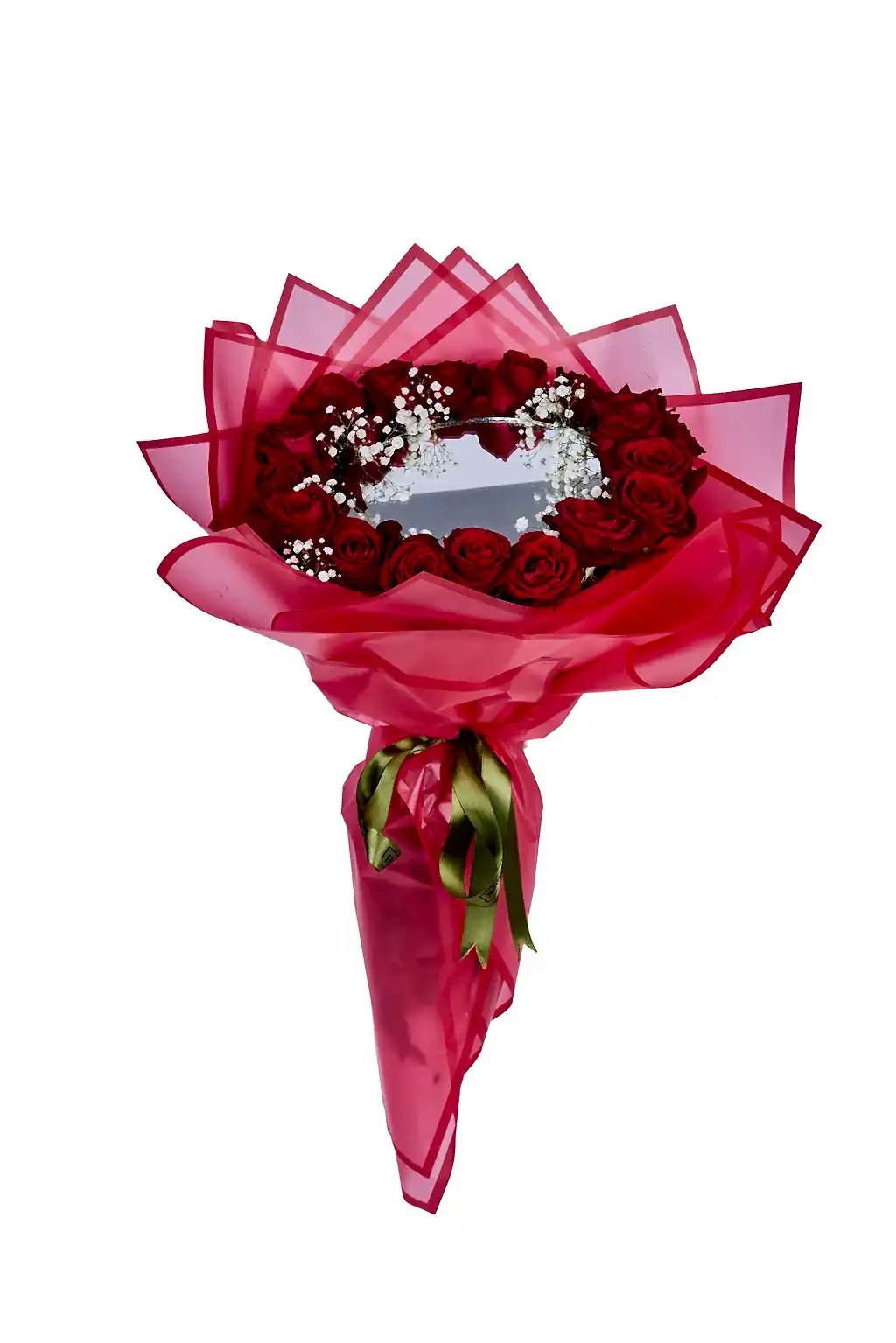 Aynalı Kırmızı Gül Buketi