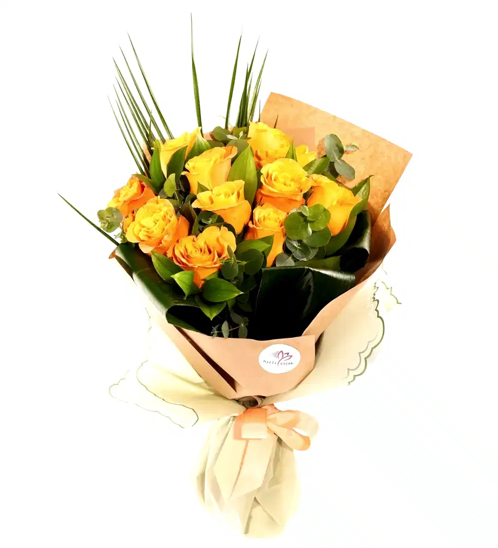 21 Turuncu Gül Buketi