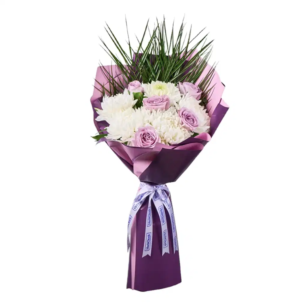 Beyaz Kasımpatı ve Lila Güller