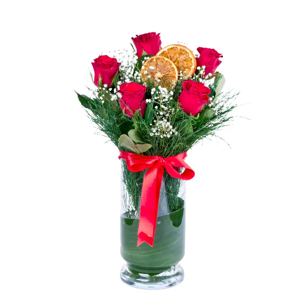Red Roses Vase