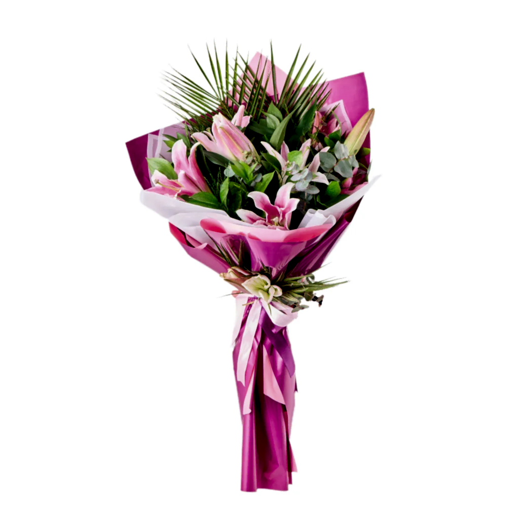 Pembe Lilyum Buketi