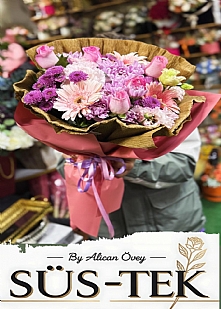 Kasımpatı Pembe Gül Buket