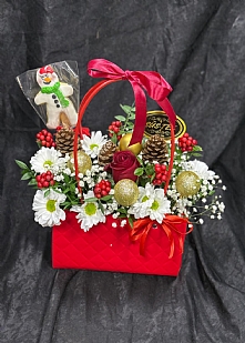 Çantada Kardan Adam Kurabiyeli Kokina Gül Papatya Arajman 